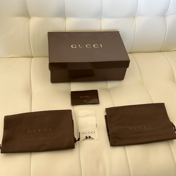 Pewter Python Gucci Horsebit Peep Toe Pump Heel - Picture 16 of 16